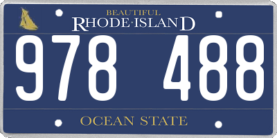 RI license plate 978488