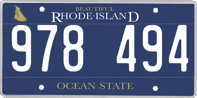 RI license plate 978494
