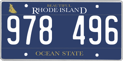 RI license plate 978496