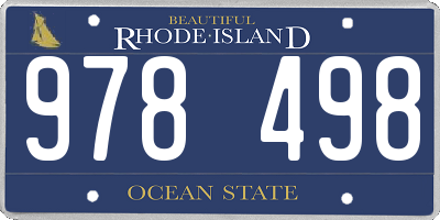 RI license plate 978498