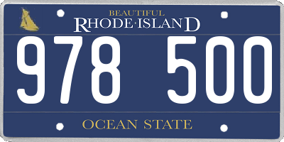 RI license plate 978500