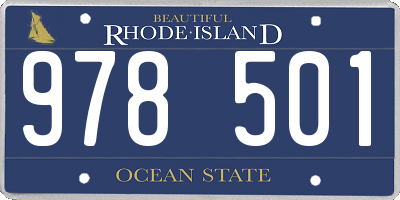 RI license plate 978501