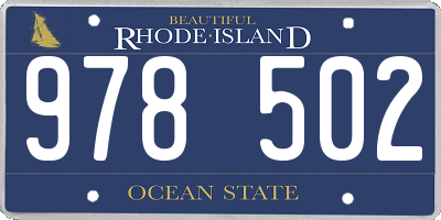 RI license plate 978502