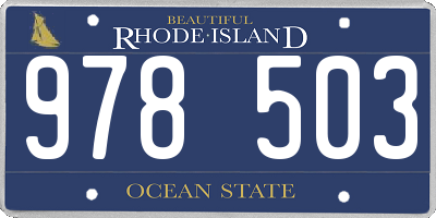 RI license plate 978503