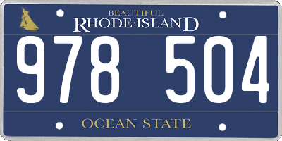RI license plate 978504