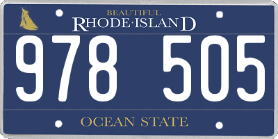 RI license plate 978505