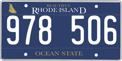 RI license plate 978506