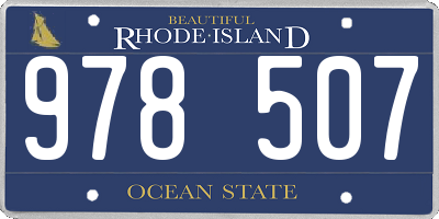 RI license plate 978507