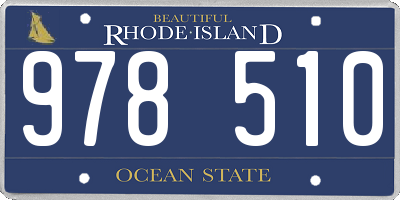 RI license plate 978510