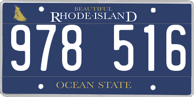 RI license plate 978516