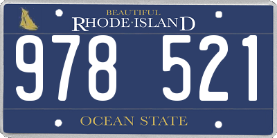 RI license plate 978521