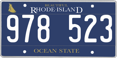 RI license plate 978523