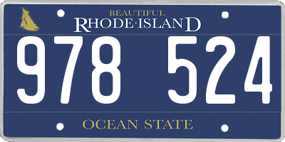 RI license plate 978524