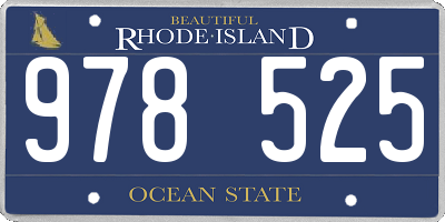 RI license plate 978525