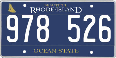 RI license plate 978526