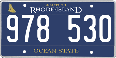 RI license plate 978530
