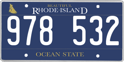 RI license plate 978532