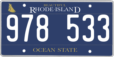 RI license plate 978533