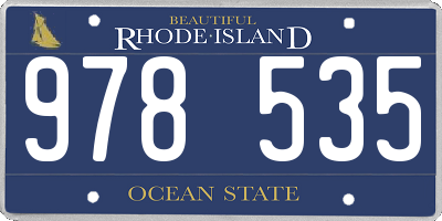 RI license plate 978535