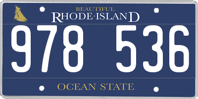 RI license plate 978536