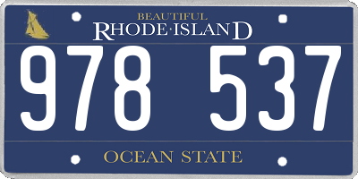 RI license plate 978537