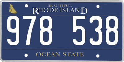 RI license plate 978538