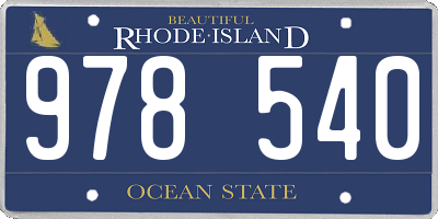 RI license plate 978540
