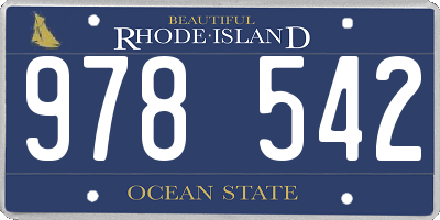 RI license plate 978542