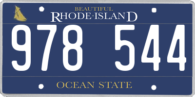 RI license plate 978544