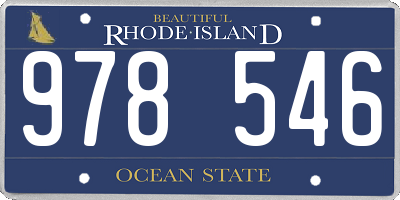 RI license plate 978546