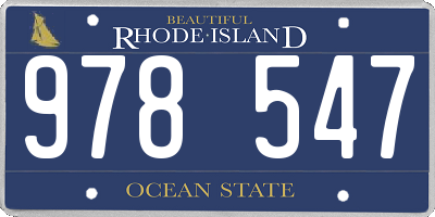 RI license plate 978547