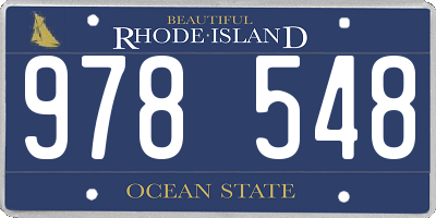 RI license plate 978548