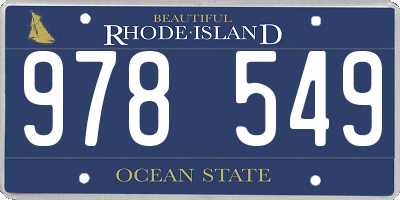 RI license plate 978549