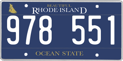 RI license plate 978551