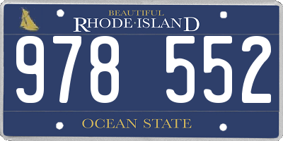 RI license plate 978552