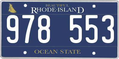 RI license plate 978553