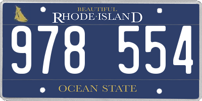 RI license plate 978554