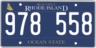RI license plate 978558