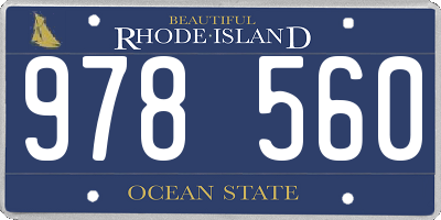 RI license plate 978560