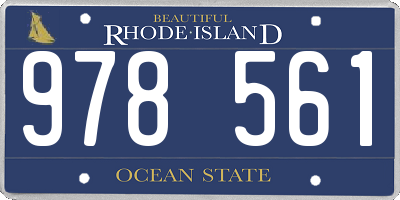 RI license plate 978561