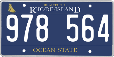 RI license plate 978564