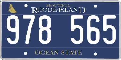 RI license plate 978565