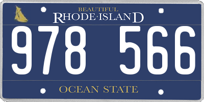 RI license plate 978566