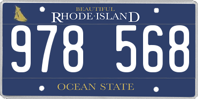 RI license plate 978568