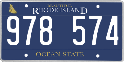 RI license plate 978574
