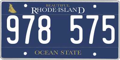 RI license plate 978575