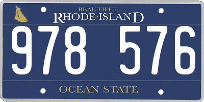 RI license plate 978576