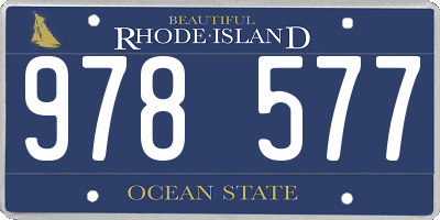 RI license plate 978577