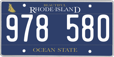 RI license plate 978580