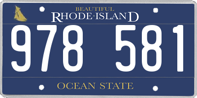 RI license plate 978581